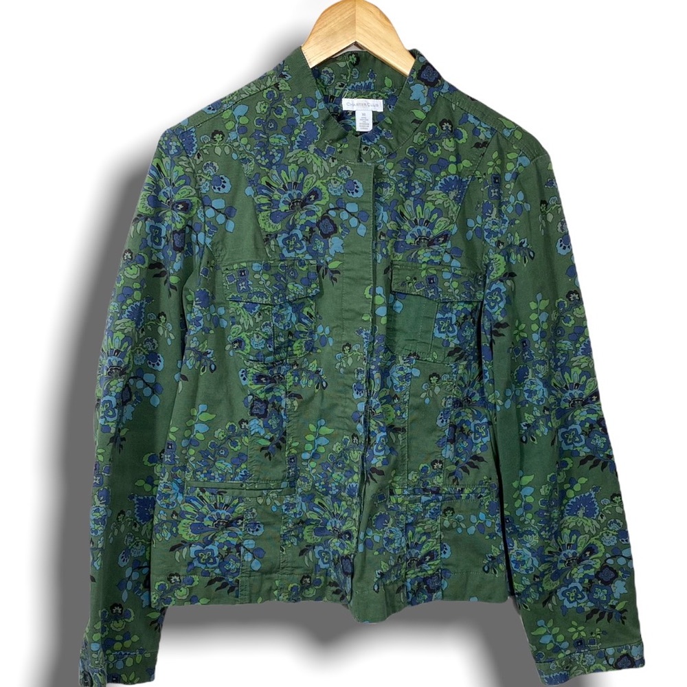 Charter club dark green jean jacket button stretch cotton XL from Macy's